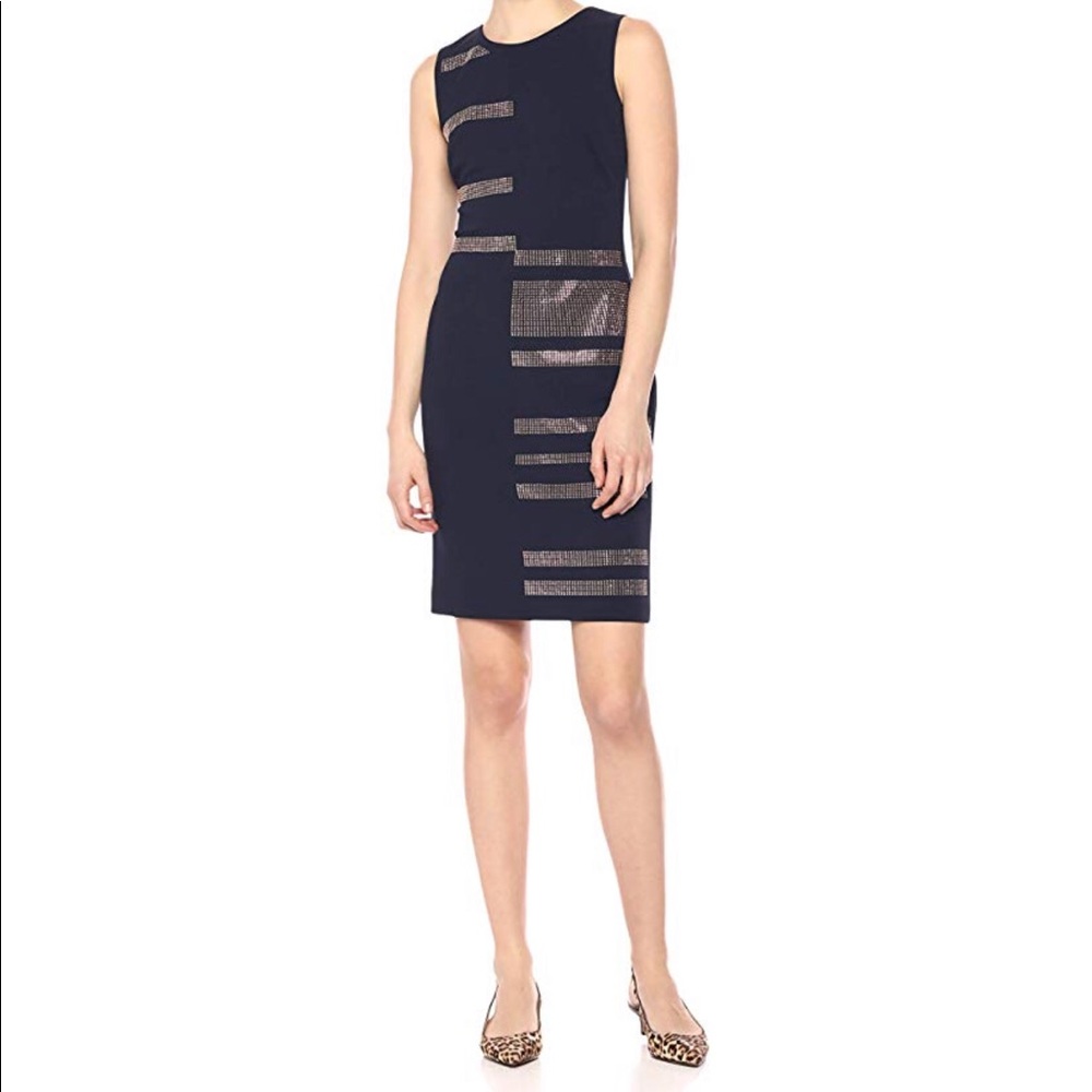 Tommy Hilfiger Women's Sequin Flag Scuba Dress